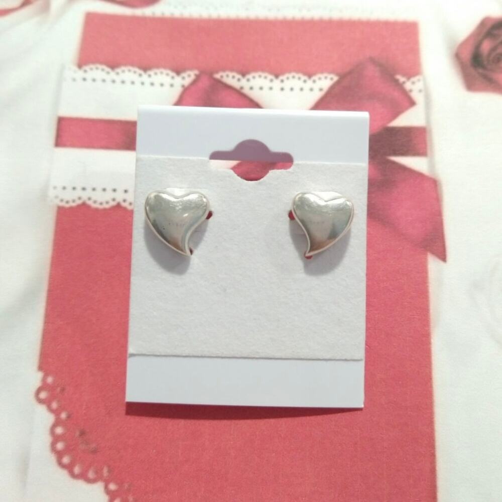Sterling Silver 925 Stud Earrings Heart Hearts Posts SU Designer Jewelry Lot